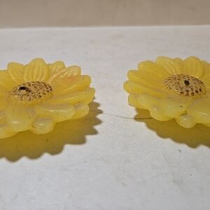 Yellow Sunflower Shaped Floating Candles Vintage Accessories